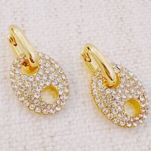 Pave Western Equestrian Horse Bit Dangle Earrings